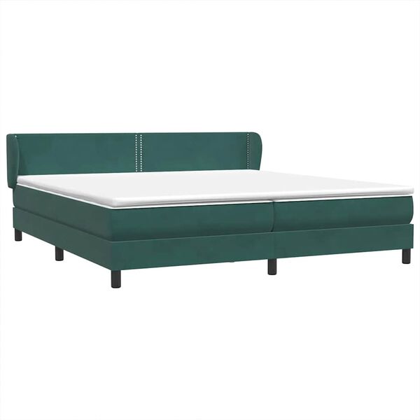 vidaXL Postel Box Spring s matracemi tmavě zelen&aacute; 180x220 cm samet
