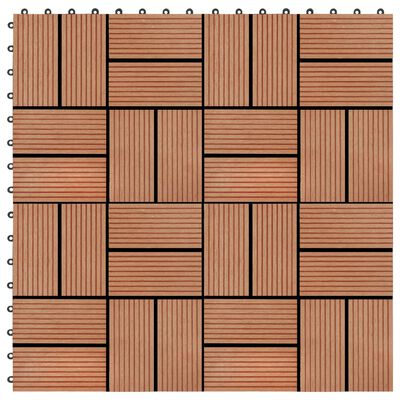 vidaXL 22 ks terasové dlaždice 30 x 30 cm 2 m² WPC teakový odstín