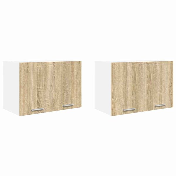 vidaXL Z&aacute;věsn&aacute; skř&iacute;ňka 2 pcs Sonoma dub a b&iacute;l&aacute; 60 x 31 x 40 cm