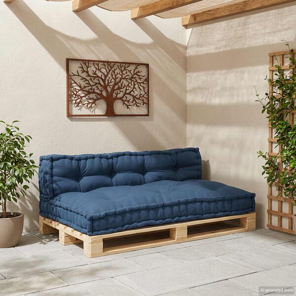 vidaXL Polstrovan&yacute; pohovkov&yacute; pol&scaron;t&aacute;ř 2 pcs Indigo 120 x 80 x 38 cm
