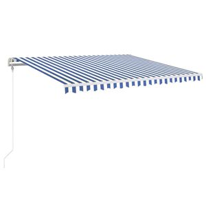 vidaXL Automatick&aacute; zatahovac&iacute; mark&yacute;za 400 x 350 cm modrob&iacute;l&aacute;