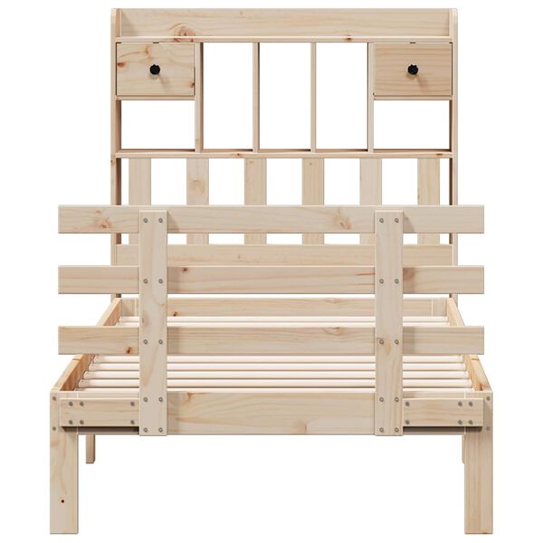 vidaXL Postel s knihovnou bez matrace 90 x 190 cm masivn&iacute; borovice