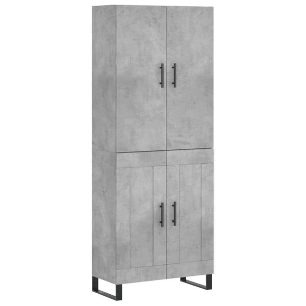 vidaXL Skř&iacute;ň highboard betonově &scaron;ed&aacute; 69,5x34x180 cm kompozitn&iacute; dřevo