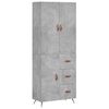 vidaXL Skř&iacute;ň highboard betonově &scaron;ed&aacute; 69,5x34x180 cm kompozitn&iacute; dřevo