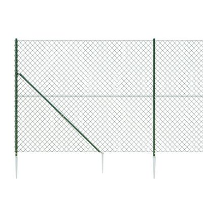 vidaXL Drátěné pletivo s kotevními hroty zelené 1,4 x 10 m