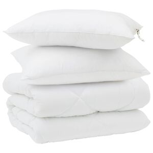 vidaXL Zimn&iacute; přikr&yacute;vka s pol&scaron;t&aacute;řem 3 pcs B&iacute;l&aacute; Mikrovl&aacute;kno