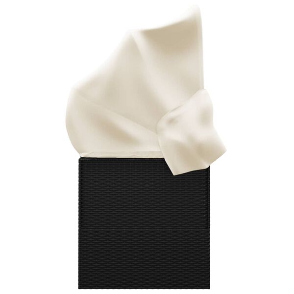 vidaXL Zahradn&iacute; pohovka se střechou a pol&scaron;t&aacute;ři čern&aacute; polyratan