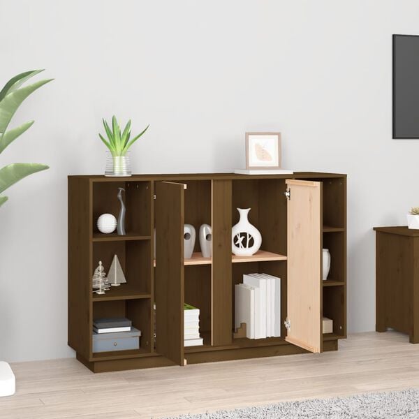 vidaXL Př&iacute;born&iacute;k medově hněd&yacute; 120x35x80 cm masivn&iacute; borov&eacute; dřevo