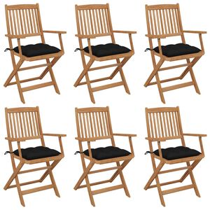 vidaXL Skl&aacute;dac&iacute; zahradn&iacute; židle s podu&scaron;kami 6 ks masivn&iacute; ak&aacute;cie