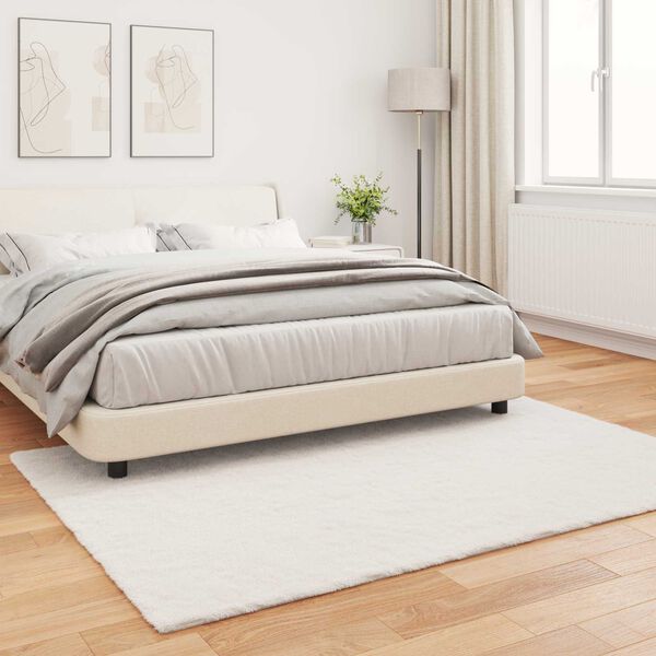 vidaXL Koberec z uměl&eacute; kr&aacute;lič&iacute; kože&scaron;iny Olite Kr&eacute;mov&aacute; 140 x 200 cm