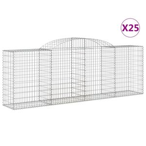 vidaXL Klenut&eacute; gabionov&eacute; ko&scaron;e 25ks 300x50x100/120cm pozinkovan&eacute; železo