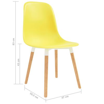 vidaXL Jídelní židle 4 ks žluté plast