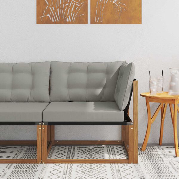 vidaXL Zahradn&iacute; rohov&aacute; sedačka Masivn&iacute; ak&aacute;tov&eacute; dřevo Př&iacute;rodn&iacute;