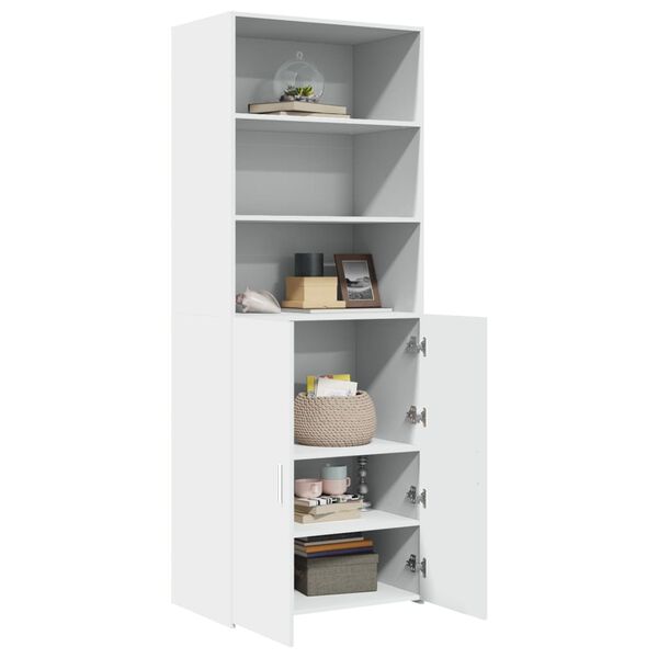 vidaXL Skř&iacute;ň highboard b&iacute;l&aacute; 70 x 42,5 x 185 cm kompozitn&iacute; dřevo