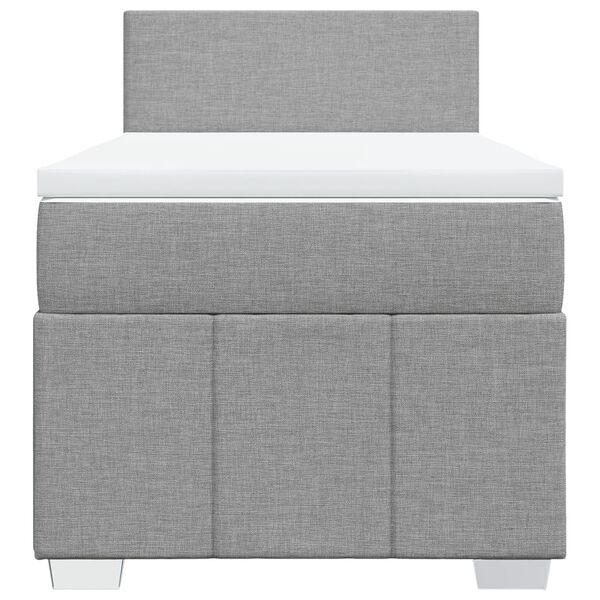 vidaXL Box spring postel s matrac&iacute; světle &scaron;ed&aacute; 90x200 cm textil