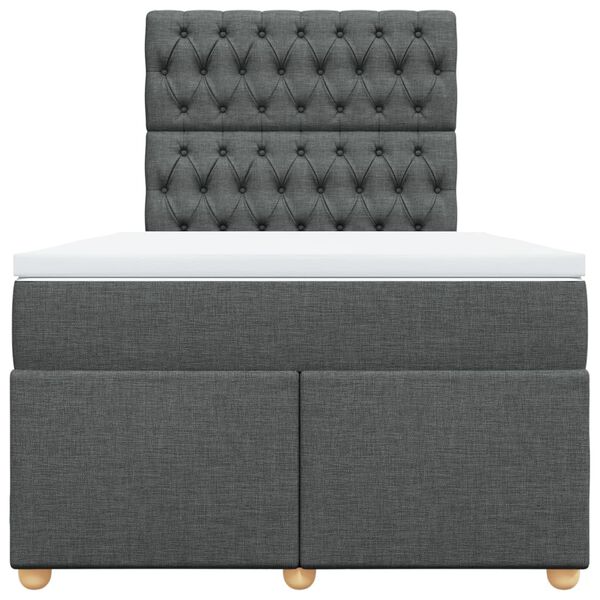 vidaXL Box spring postel s matrac&iacute; tmavě &scaron;ed&aacute; 120x200 cm textil