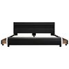 vidaXL R&aacute;m postele s LED světlem čern&yacute; uměl&aacute; kůže 140 x 200 cm