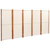 vidaXL 5d&iacute;ln&yacute; parav&aacute;n kr&eacute;mově b&iacute;l&yacute; 350 x 180 cm