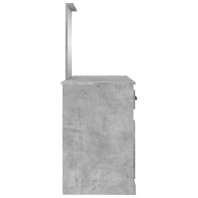 vidaXL Toaletní stolek se zrcadlem betonově šedý 130 x 50 x 132,5 cm