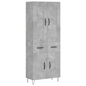 vidaXL Skř&iacute;ň highboard betonově &scaron;ed&aacute; 69,5x34x180 cm kompozitn&iacute; dřevo
