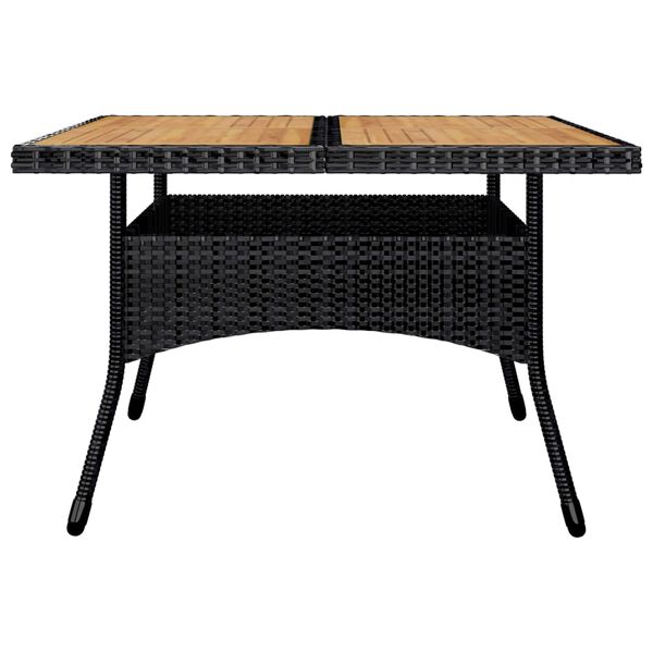 vidaXL 9dílný zahradní jídelní set polyratan a akáciové dřevo černý