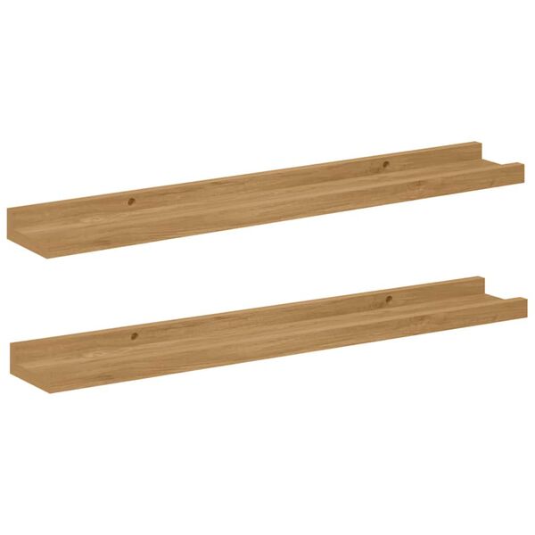 vidaXL N&aacute;stěnn&aacute; polička 2 pcs Hněd&aacute; 60 x 9 x 3 cm kompozitn&iacute; dřevo