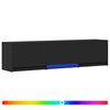 vidaXL TV skř&iacute;ň s LED 165 x 34 x 40 cm Čern&aacute; Dřevěn&yacute; materi&aacute;l