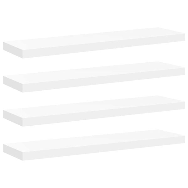 vidaXL Plovouc&iacute; n&aacute;stěnn&eacute; police 4 ks b&iacute;l&eacute; 90 x 23,5 x 3,8 cm MDF