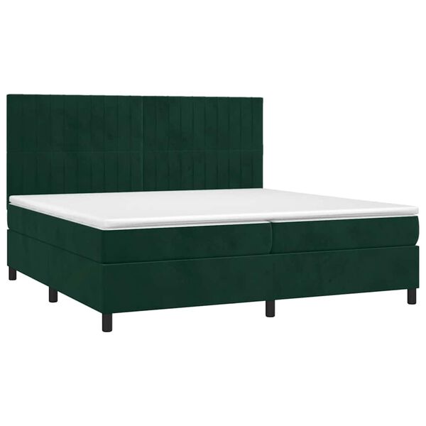 vidaXL Box spring postel s matrac&iacute; tmavě zelen&aacute; 200x200 cm samet