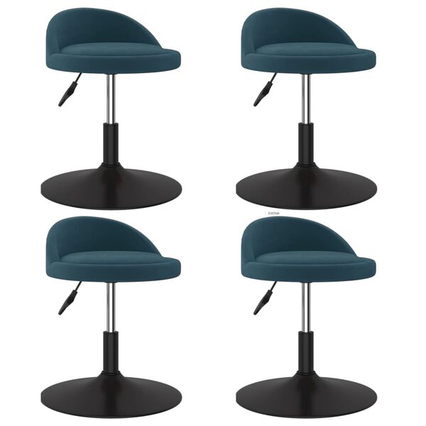 vidaXL Otočn&eacute; j&iacute;deln&iacute; židle 4 ks modr&eacute; samet