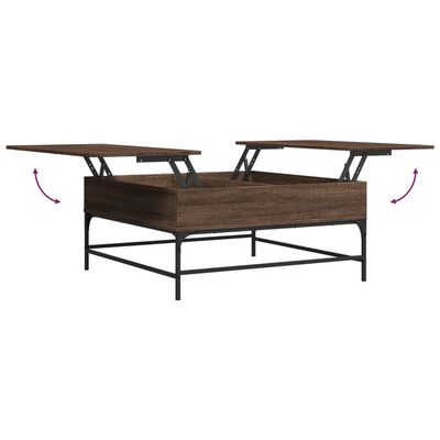 vidaXL Konferenční stolek hnědý dub 95x95x45 cm kompozitní dřevo a kov