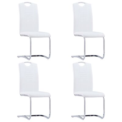 vidaXL Konzolové jídelní židle 4 ks bílé umělá kůže
