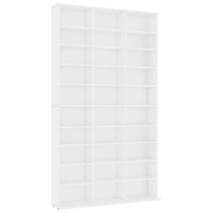 vidaXL CD skř&iacute;ňka b&iacute;l&aacute; 102 x 23 x 177,5 cm kompozitn&iacute; dřevo