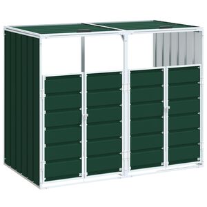 vidaXL Box na 2 popelnice zelen&yacute; 144 x 81 x 113 cm ocel
