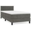 vidaXL Box spring postel s matrac&iacute; tmavě &scaron;ed&aacute; 80 x 200 cm samet