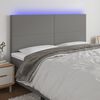 vidaXL Čelo postele s LED tmavě &scaron;ed&eacute; 180x5x118/128 cm textil