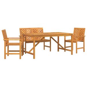 vidaXL Zahradn&iacute; j&iacute;deln&iacute; souprava 4 pcs Hněd&aacute; Masivn&iacute; ak&aacute;tov&eacute; dřevo