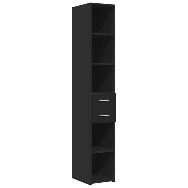 vidaXL Skříň highboard černá 30 x 42,5 x 185 cm kompozitní dřevo