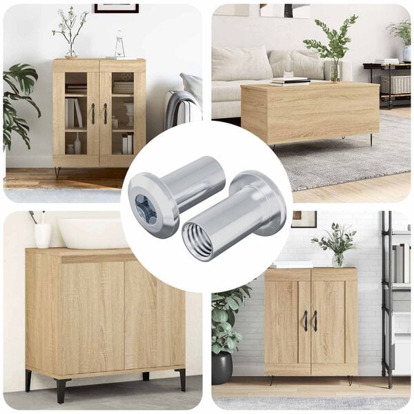 vidaXL Zaji&scaron;ťovac&iacute; matice 2 pcs Niklov&aacute; M6 x 15 mm Ocel