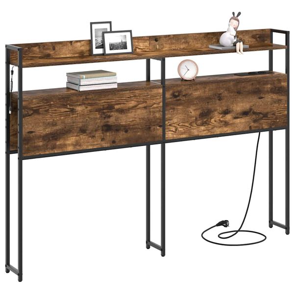 vidaXL &Uacute;ložn&eacute; čelo postele s čelo Kouřov&yacute; dub 135 cm Kompozitn&iacute; dřevo