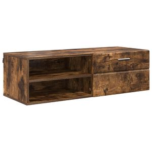 vidaXL Dřevěn&aacute; skř&iacute;ň 100,5 x 39 x 30 cm Kouřov&yacute; dub Kompozitn&iacute; dřevo