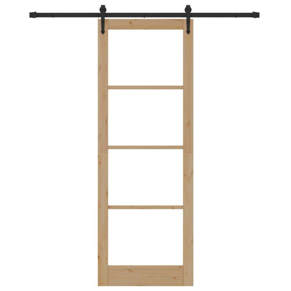 vidaXL Posuvn&eacute; dveře Přirozen&aacute; a čern&aacute; 83 x 232 cm