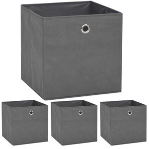 vidaXL &Uacute;ložn&eacute; boxy 4 ks netkan&aacute; textilie 32 x 32 x 32 cm &scaron;ed&eacute;