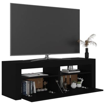 vidaXL TV skříňka s LED osvětlením černá 120 x 35 x 40 cm