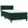 vidaXL Box spring postel s matrac&iacute; tmavě zelen&aacute; 90x200 cm samet