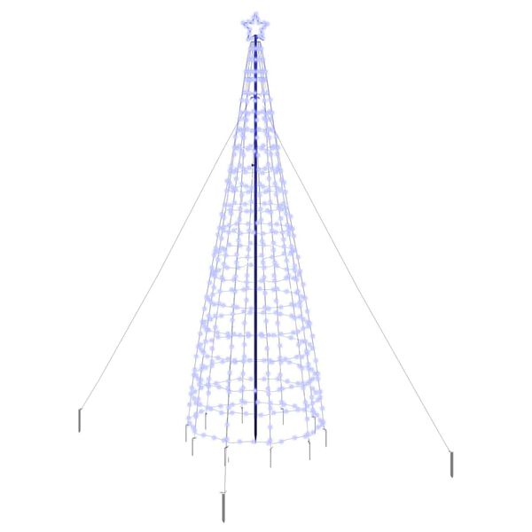 vidaXL LED vánoční stromeček se zemními hroty Modrá 400 cm Železo