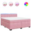 vidaXL Box spring postel s matrac&iacute; růžov&aacute; 180x200 cm samet