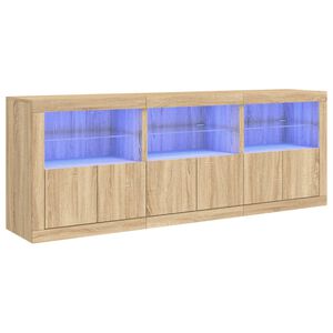 vidaXL Př&iacute;born&iacute;k s LED osvětlen&iacute;m dub sonoma 181,5 x 37 x 67 cm