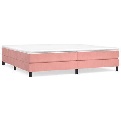 vidaXL Rám postele růžový 200 x 200 cm samet