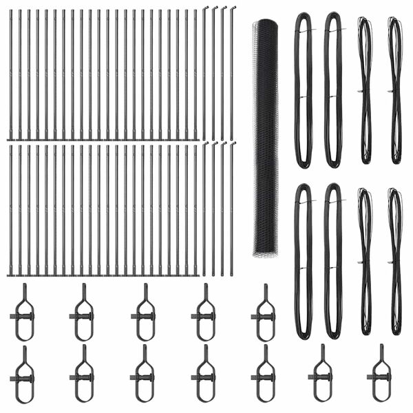 vidaXL Plotov&yacute; sloupek. &Scaron;ed&aacute; 100 x 1,6 m (25 mm s&iacute;ť) Ocel a PVC